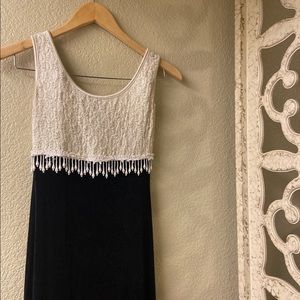 TOGETHER|Vintage Dress|Jeweled Detail|Black Dress